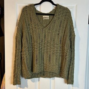 Urban Outfitters Olive V-Neck Sweater